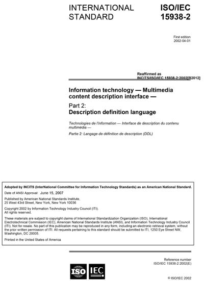 Standards PDF Cover Page
